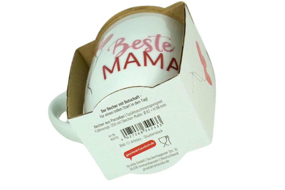 Henkelbecher Kaffeetasse Sprüchetasse Beste Mama Becher für Dich