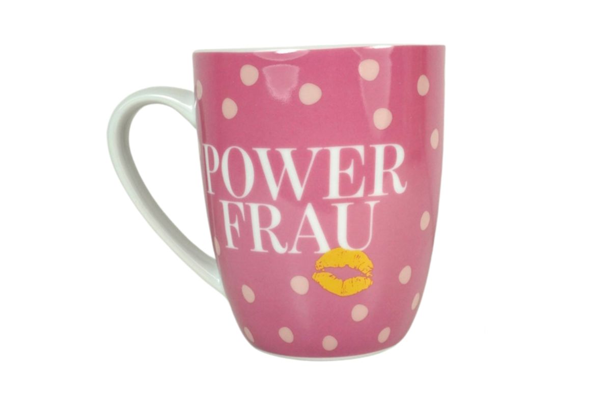 Henkelbecher Kaffeetasse Sprüchetasse Power Frau Becher für Dich