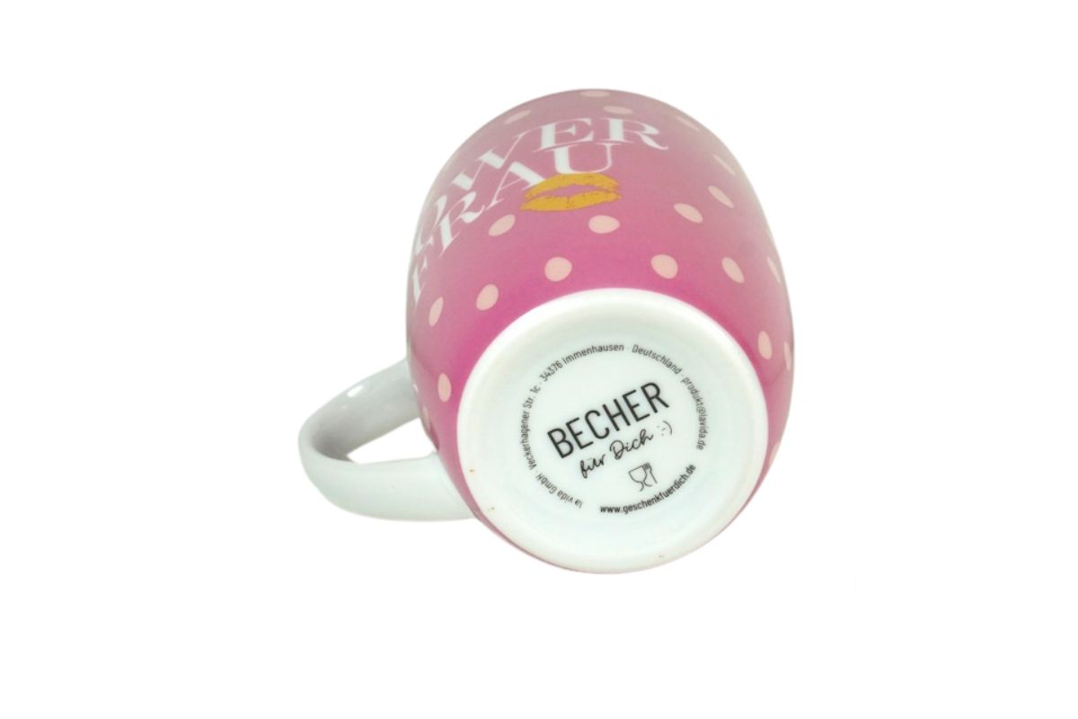 Henkelbecher Kaffeetasse Sprüchetasse Power Frau Becher für Dich