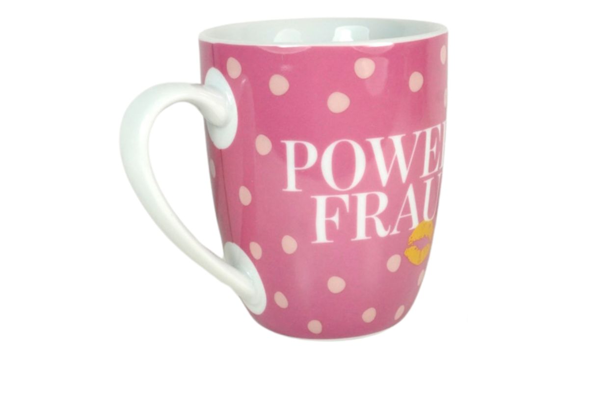 Henkelbecher Kaffeetasse Sprüchetasse Power Frau Becher für Dich