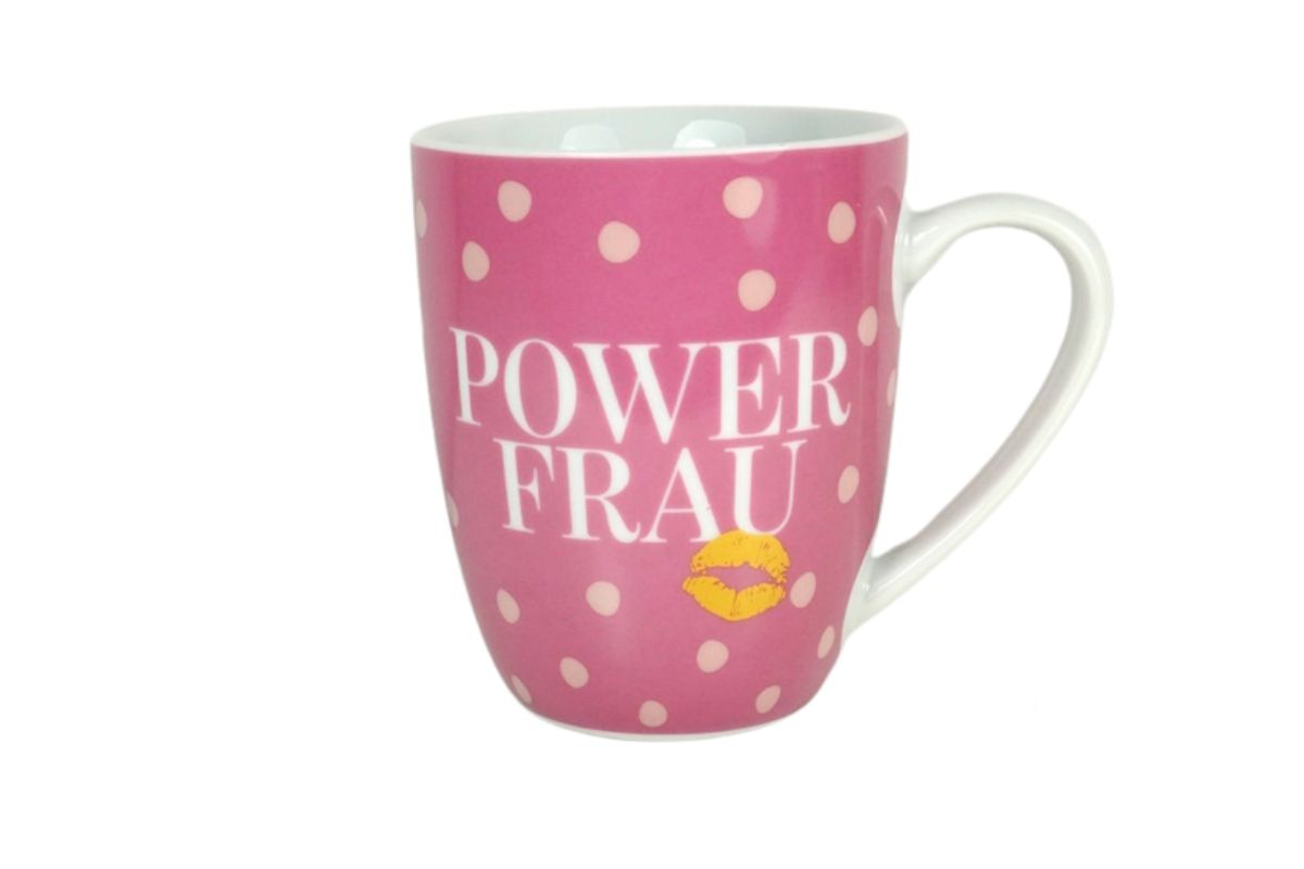 Henkelbecher Kaffeetasse Sprüchetasse Power Frau Becher für Dich