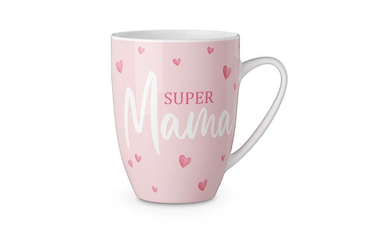 Henkelbecher Kaffeetasse Sprüchetasse Super Mama Becher für Dich