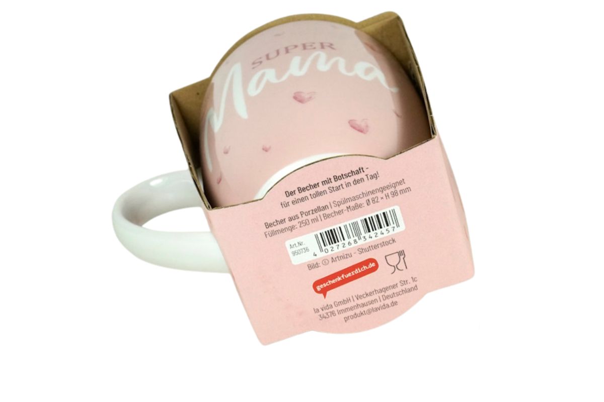 Henkelbecher Kaffeetasse Sprüchetasse Super Mama Becher für Dich