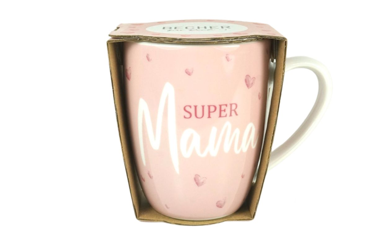 Henkelbecher Kaffeetasse Sprüchetasse Super Mama Becher für Dich