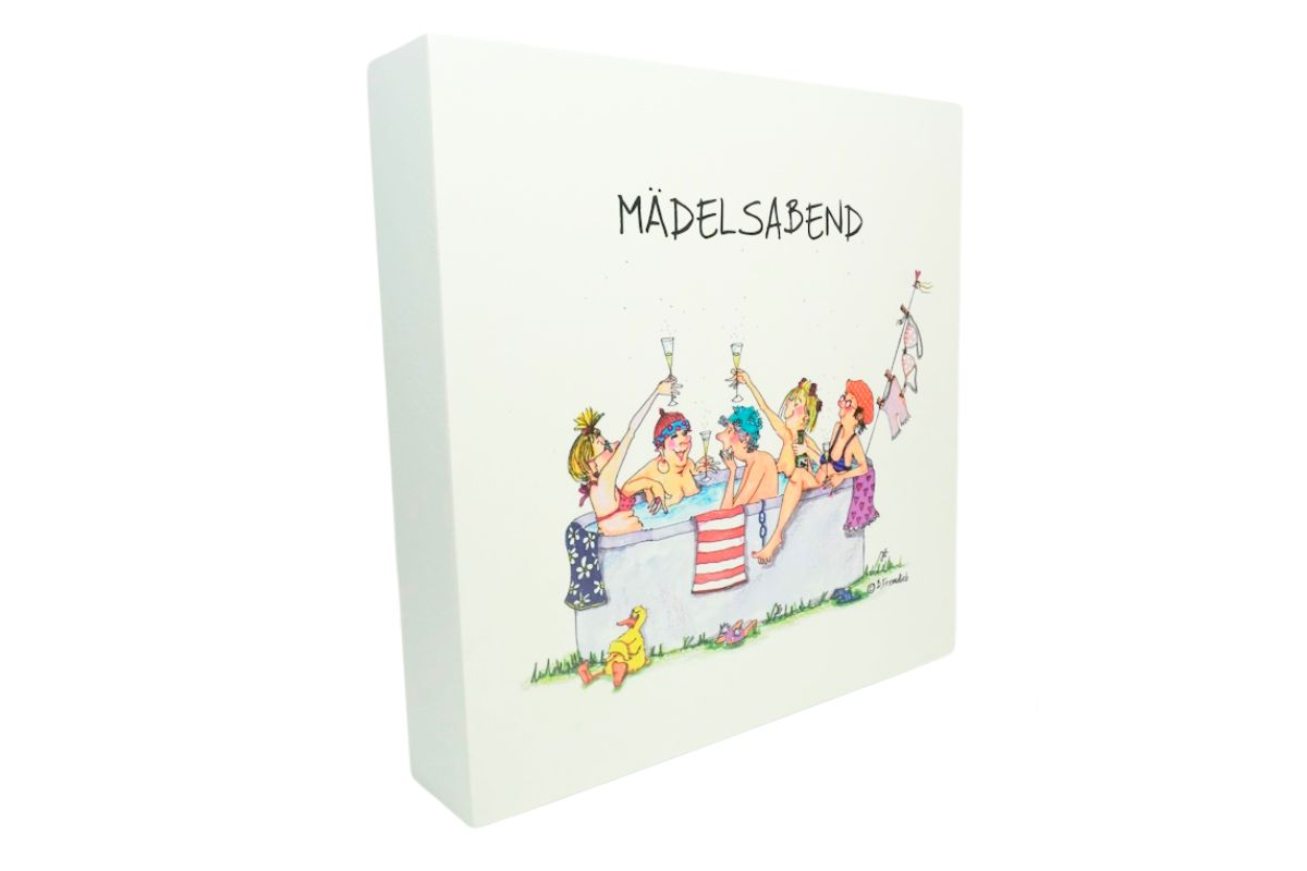 Holzbild Wandbild von B. Freundlieb Mädelsabend