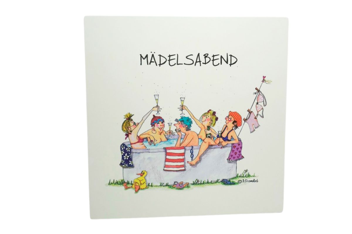 Holzbild Wandbild von B. Freundlieb Mädelsabend