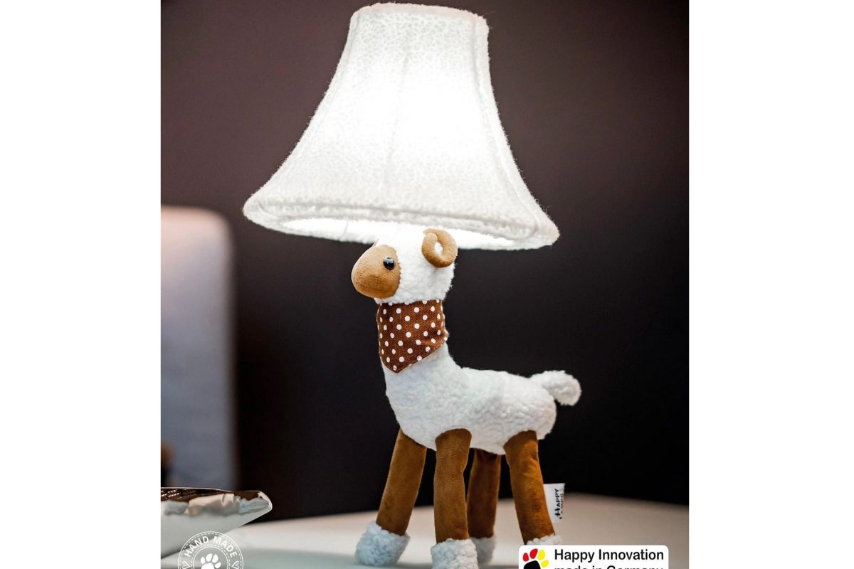 Lampe Happy Lamps Leuchte Stehlampe Wolle das Schaf Handarbeit